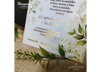 svadobne oznamenia transparentne zlata tlac J20284 a