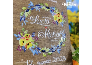 svadobne oznamenie drevene luxusne kvetinove 3d tlac N20199 a