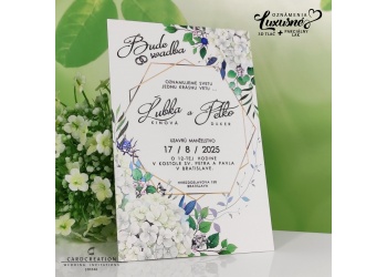 svadobne oznamenie kvetinove 3d tlac luxusne biely papier J20246