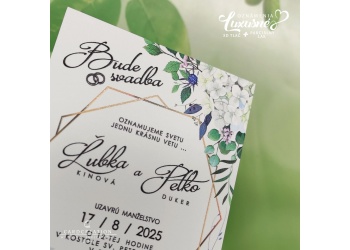 svadobne oznamenie kvetinove 3d tlac luxusne biely papier J20246 d